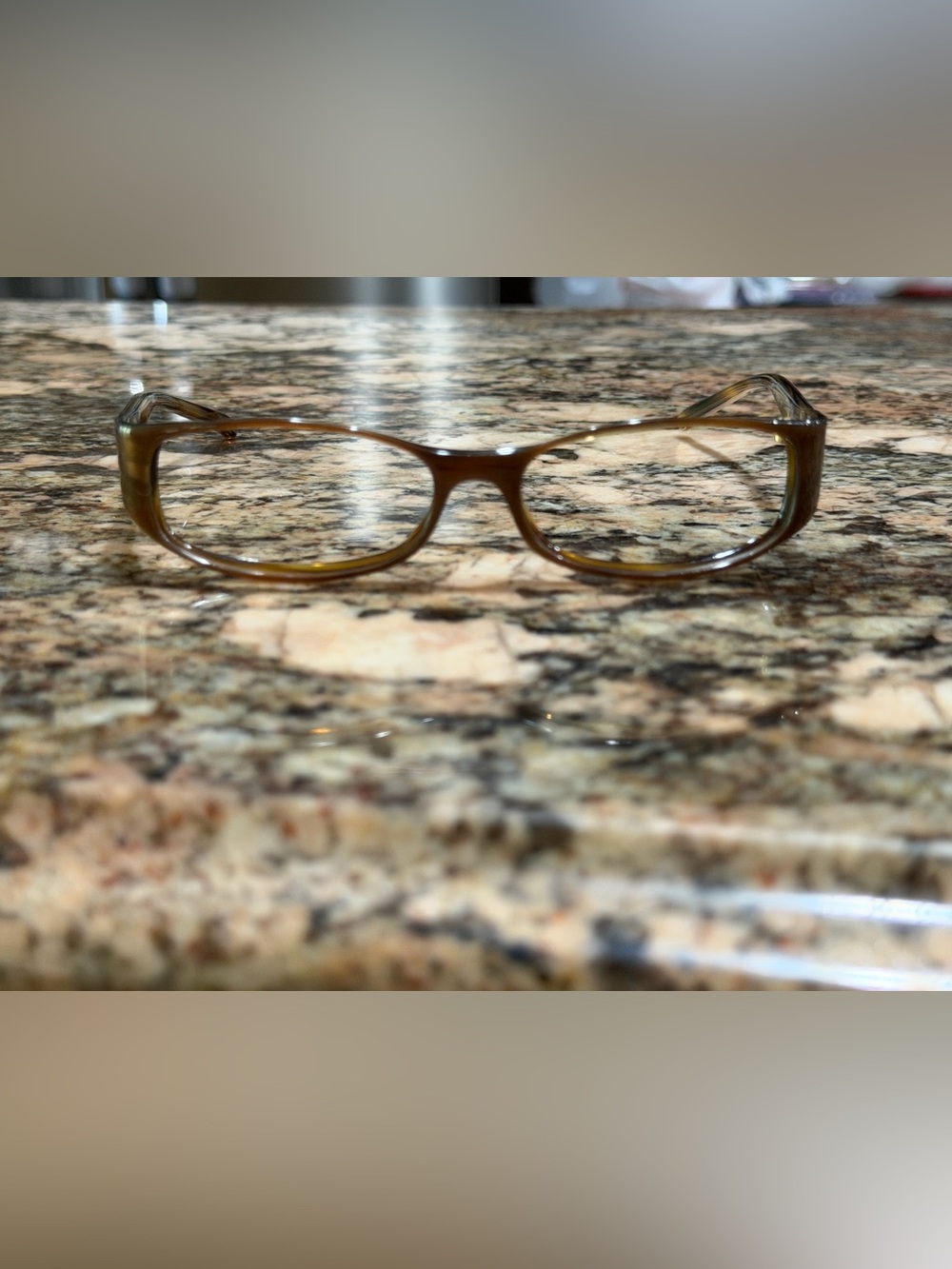 Gucci Olive Brown Oval Glasses - NO LENSES